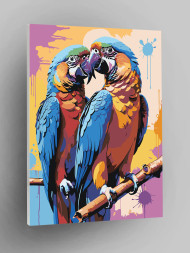 Raqamlar bo'yicha rasm "Filialdagi to'tiqushlar"