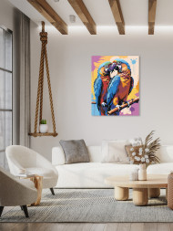 Raqamlar bo'yicha rasm "Filialdagi to'tiqushlar"