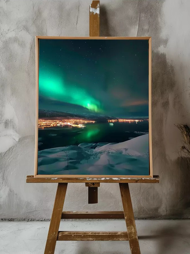 Постер на холсте &amp;quot;Сияние над зимним городом&amp;quot;