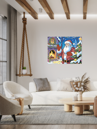 Raqamlar bo‘yicha rasm &quot;Qor bobo kamin yonida&quot;