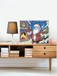 Raqamlar bo‘yicha rasm &quot;Qor bobo kamin yonida&quot;