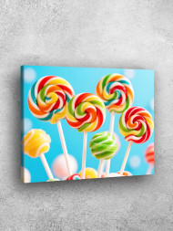 Holstga bosilgan poster &quot;Rang-barang konfetlar tayoqchada&quot;