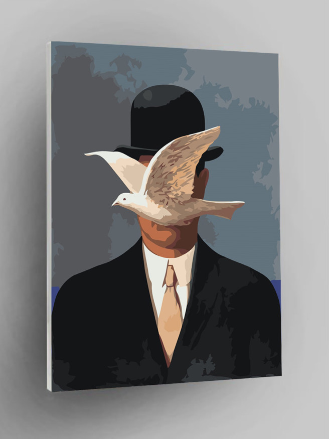 Картина по номерам &amp;quot;Рене Магритт - Человек в котелке&amp;quot;