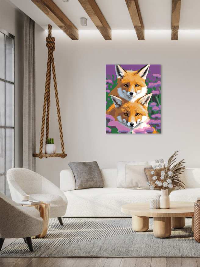 Картина по номерам &amp;quot;Пара лисиц&amp;quot;