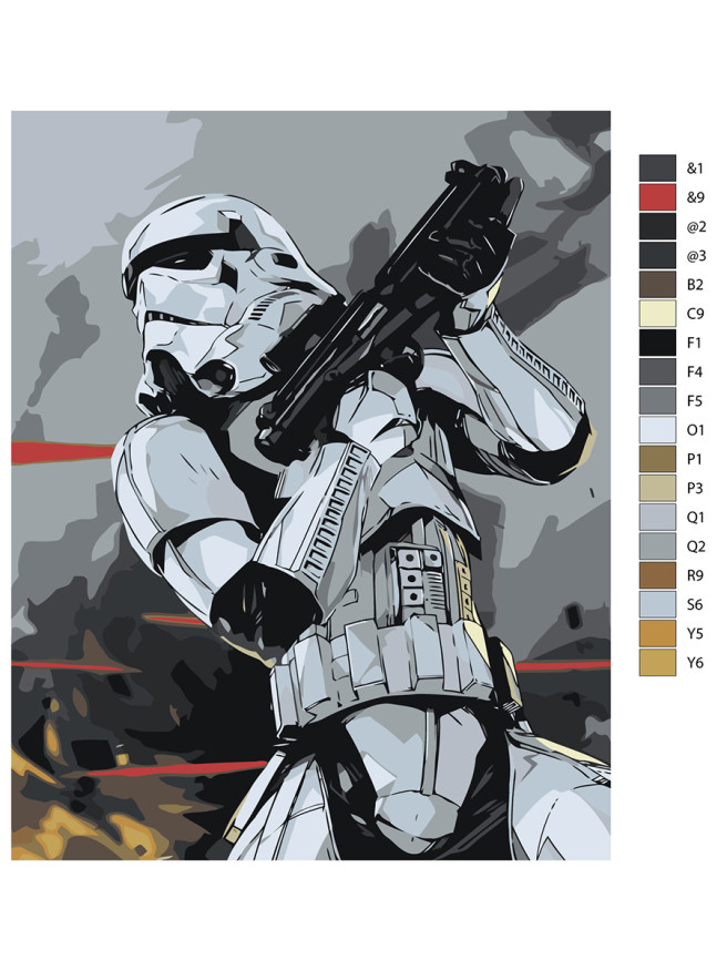 Raqamlar bo&amp;#039;yicha rasm &amp;quot;Yulduzli urushlar askar&amp;quot;