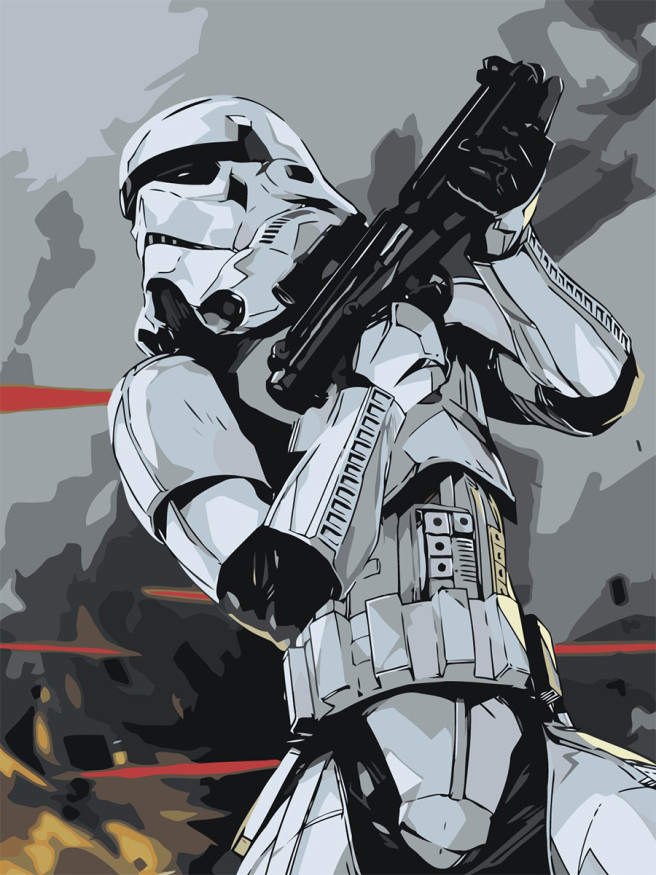 Raqamlar bo&amp;#039;yicha rasm &amp;quot;Yulduzli urushlar askar&amp;quot;