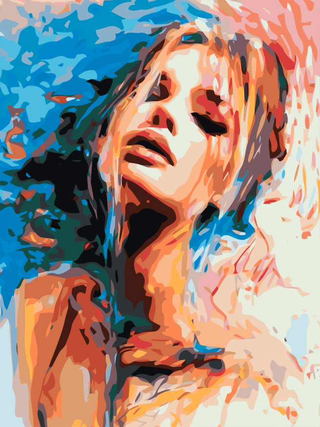 Raqamlar bo&amp;#039;yicha rasm &amp;quot;Abstrakt qiz&amp;quot;