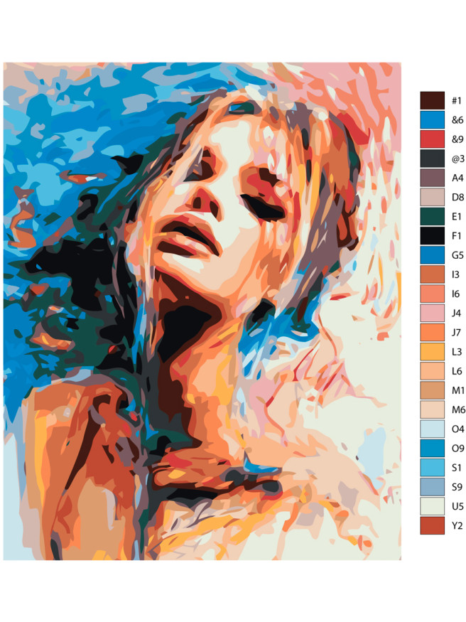 Raqamlar bo&amp;#039;yicha rasm &amp;quot;Abstrakt qiz&amp;quot;