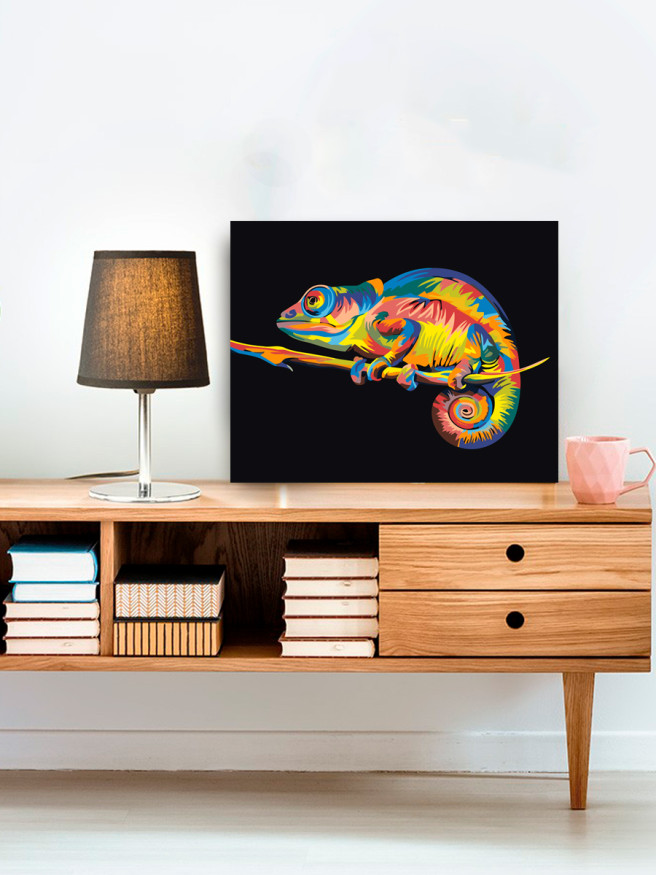 Raqamlar bo&amp;#039;yicha rasm &amp;quot;Daraxt shoxidagi xameleyon&amp;quot;