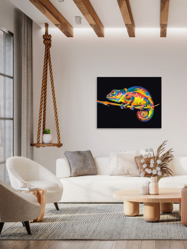 Raqamlar bo&amp;#039;yicha rasm &amp;quot;Daraxt shoxidagi xameleyon&amp;quot;