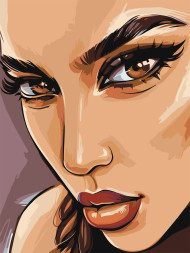 Картина по номерам &amp;quot;Красивая девушка&amp;quot;