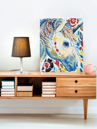 Raqamlar bo'yicha rasm "Gullardagi ot"