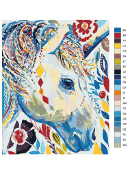 Raqamlar bo'yicha rasm "Gullardagi ot"