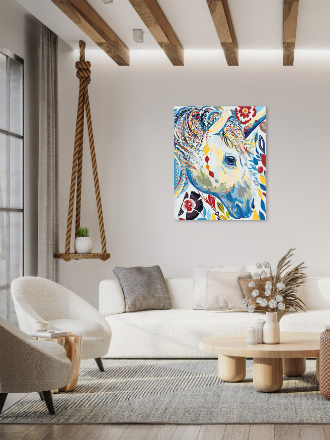 Картина по номерам &amp;quot;Лошадь в цветах&amp;quot;