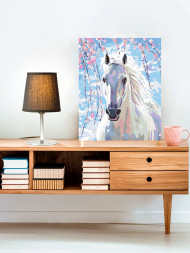 Raqamlar bo'yicha rasm "Oq ot"