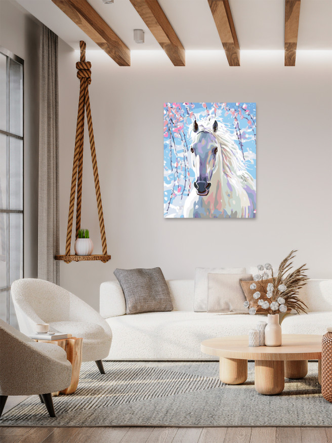 Raqamlar bo&amp;#039;yicha rasm &amp;quot;Oq ot&amp;quot;