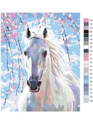 Raqamlar bo'yicha rasm "Oq ot"