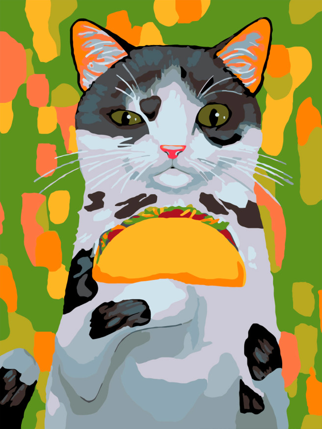 Raqamlar bo&amp;#039;yicha rasm &amp;quot;Tako ushlab olgan pishak&amp;quot;