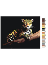 Raqamlar bo&#039;yicha rasm &quot;Shoxdagi leopard&quot;