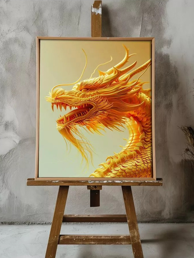 Постер на холсте &amp;quot;Золотой дракон власти&amp;quot;
