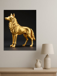 Holstga bosilgan poster "Oltin bo‘ri haykali"