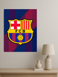Holstga bosilgan poster "Barselona FK logotipi"