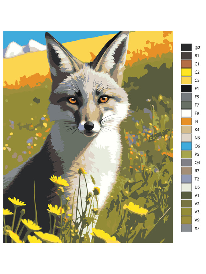 Raqamlar bo&amp;#039;yicha rasm &amp;quot;Tulki dalada&amp;quot;