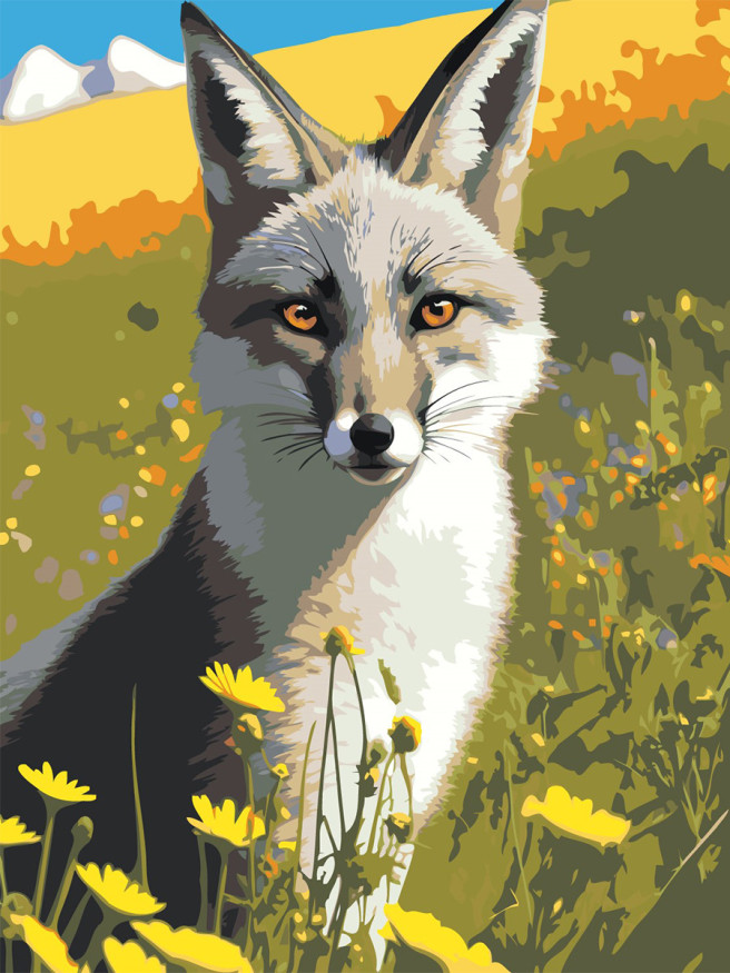 Raqamlar bo&amp;#039;yicha rasm &amp;quot;Tulki dalada&amp;quot;