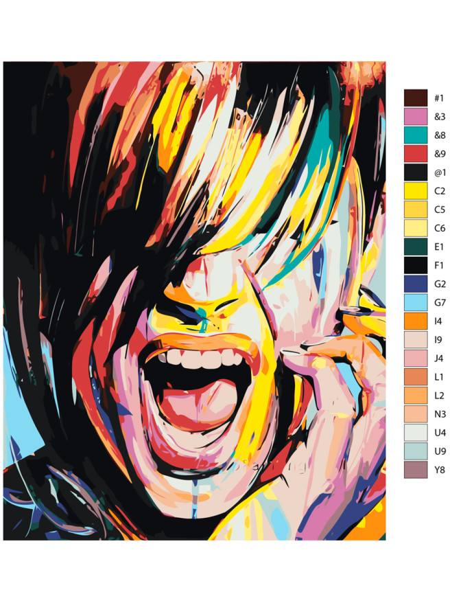 Картина по номерам &amp;quot;Крик девушки&amp;quot;