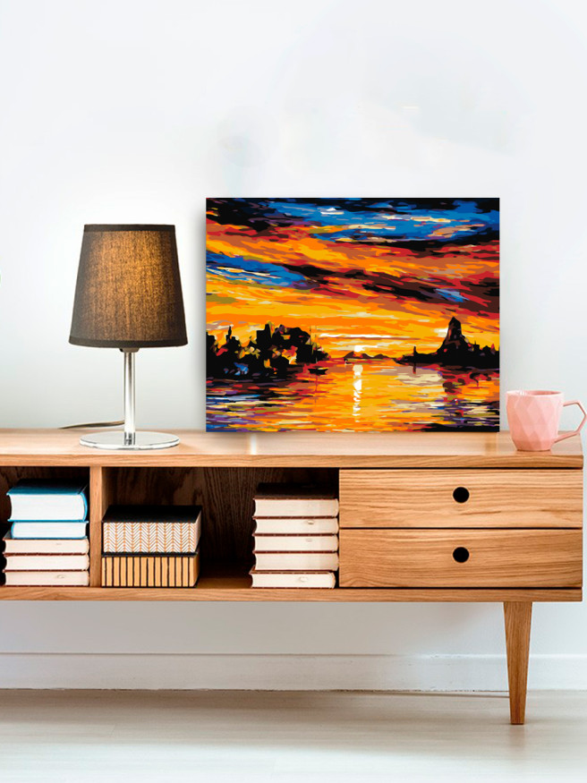 Raqamlar bo&amp;#039;yicha rasm &amp;quot;Dengizdagi kun botishi&amp;quot;