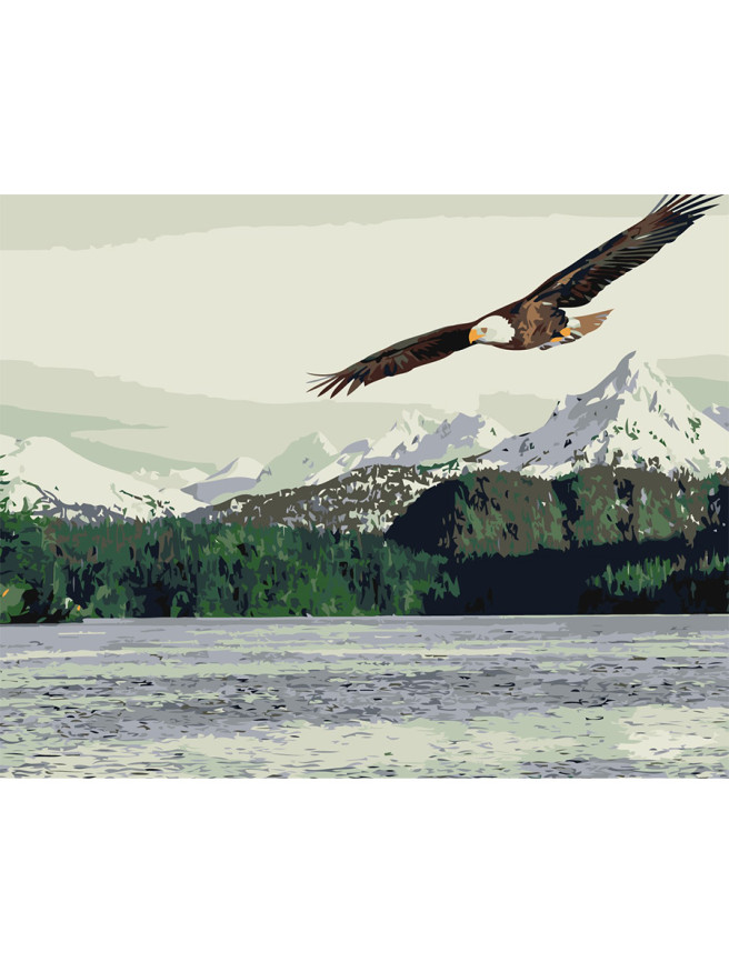 Raqamlar bo&amp;#039;yicha rasm &amp;quot;Tog&amp;#039;larda burgut&amp;quot;