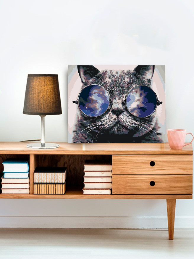 Картина по номерам &amp;quot;Котик в очках&amp;quot;