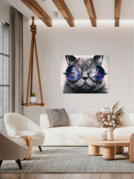 Картина по номерам &amp;quot;Котик в очках&amp;quot;