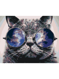 Картина по номерам &amp;quot;Котик в очках&amp;quot;