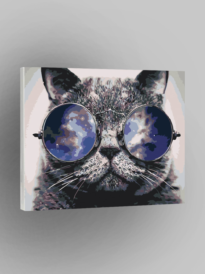 Картина по номерам &amp;quot;Котик в очках&amp;quot;