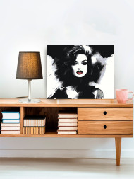 Raqamlar bo'yicha rasm "Qora kiygan go'zal qiz"