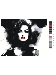 Raqamlar bo'yicha rasm "Qora kiygan go'zal qiz"