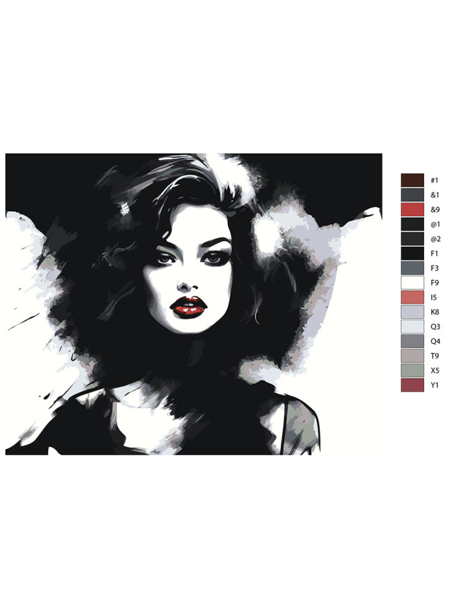 Raqamlar bo&amp;#039;yicha rasm &amp;quot;Qora kiygan go&amp;#039;zal qiz&amp;quot;