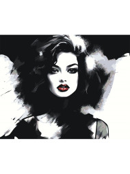 Raqamlar bo'yicha rasm "Qora kiygan go'zal qiz"