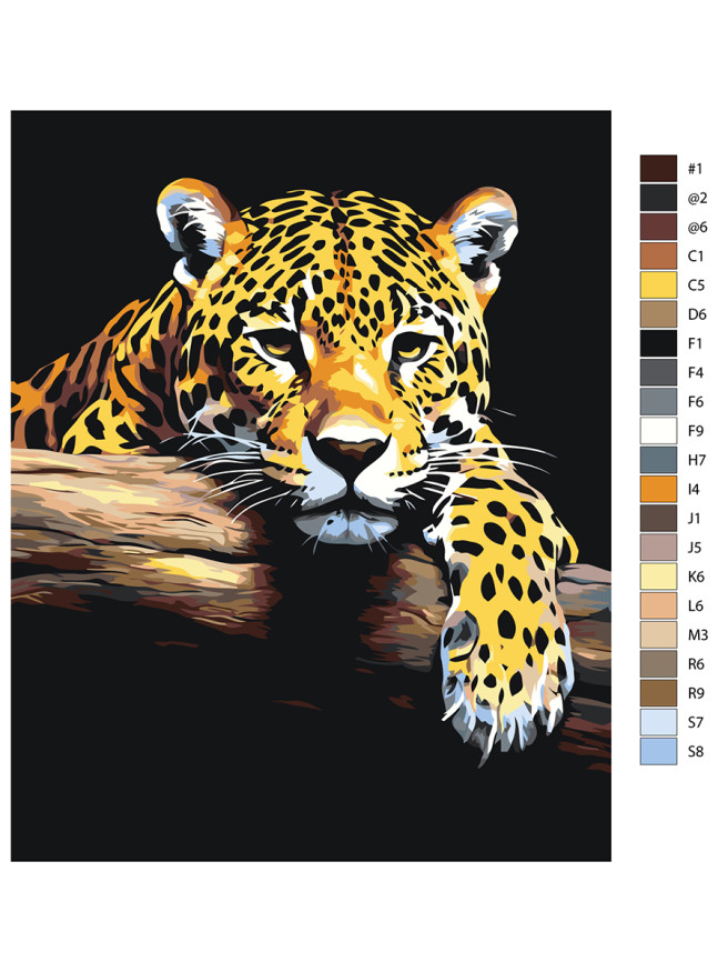 Raqamlar bo&amp;#039;yicha rasm &amp;quot;Chiroyli leopard&amp;quot;