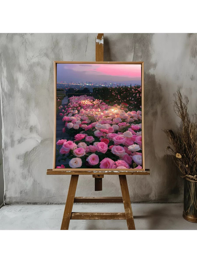 Постер на холсте &amp;quot;Сад роз на закате&amp;quot;