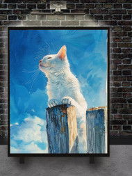 Постер на холсте &amp;quot;Кот наслаждается солнцем&amp;quot;