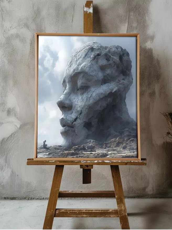 Holstga bosilgan poster &amp;quot;Qoyalardagi tosh yuz&amp;quot;