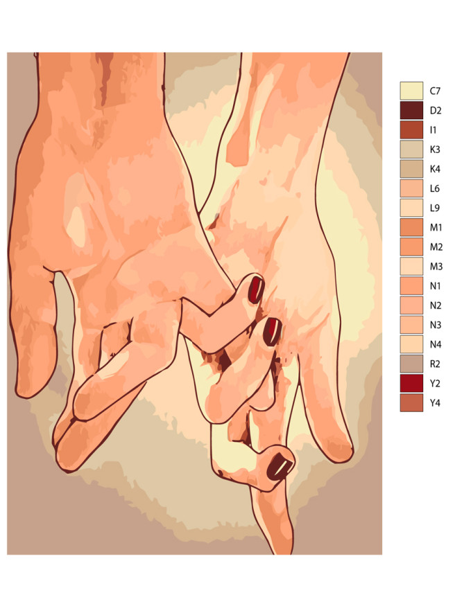 Картина по номерам &amp;quot;Руки влюблённых&amp;quot;