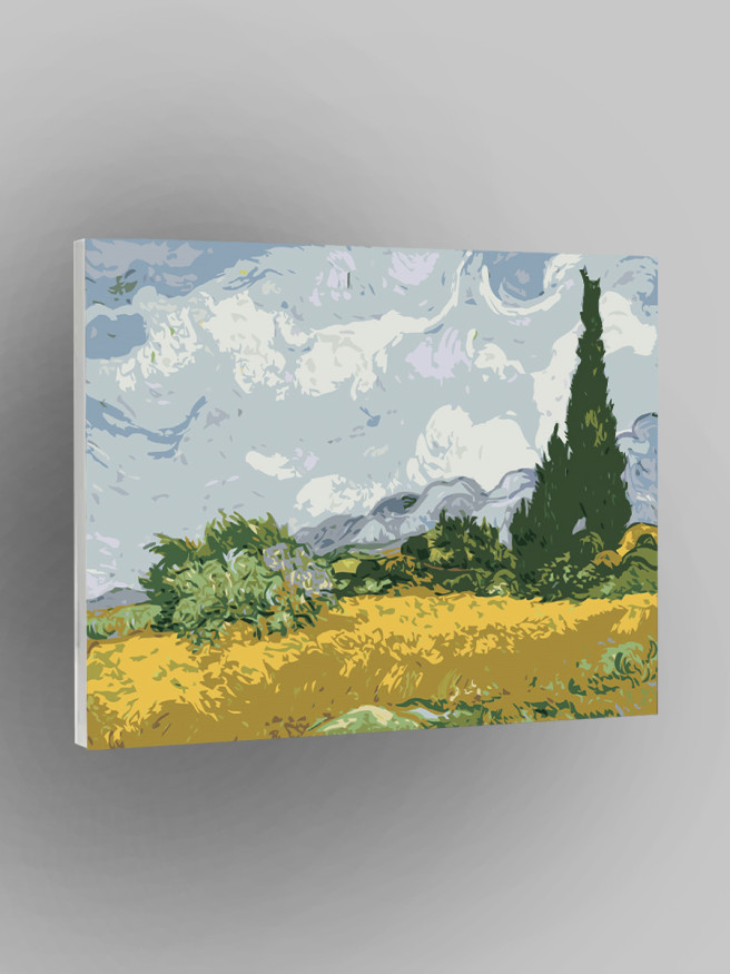 Raqamlar bo&amp;#039;yicha rasm &amp;quot;Vinsent Van Gog - Sarv daraxti bilan bug&amp;#039;doy maydoni&amp;quot;