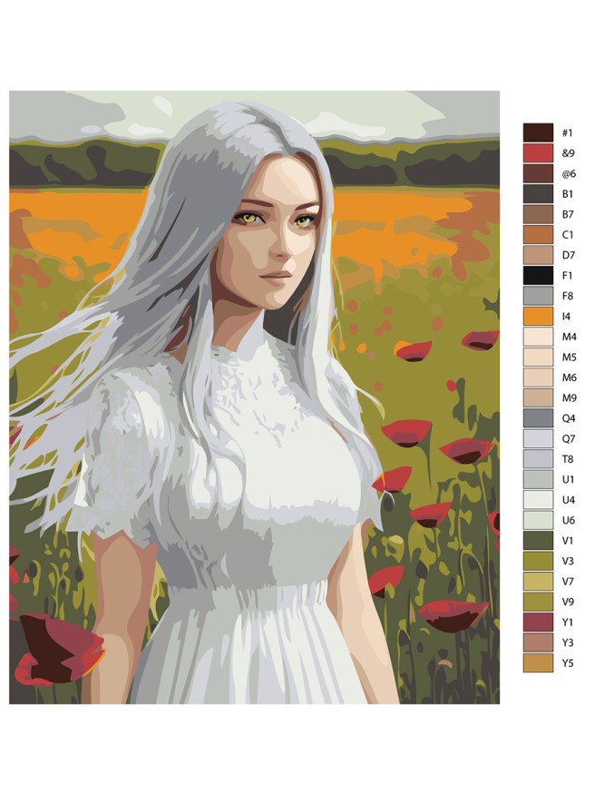 Картина по номерам &amp;quot;Красотка в поле&amp;quot;