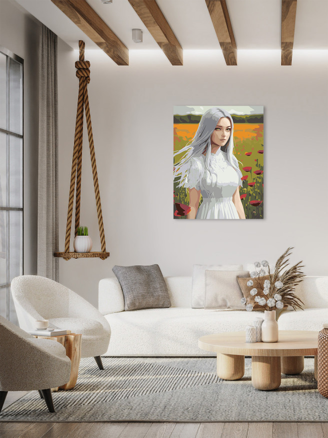 Картина по номерам &amp;quot;Красотка в поле&amp;quot;