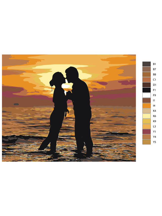 Raqamlar bo&amp;#039;yicha rasm &amp;quot;Quyosh botganda o&amp;#039;pish&amp;quot;