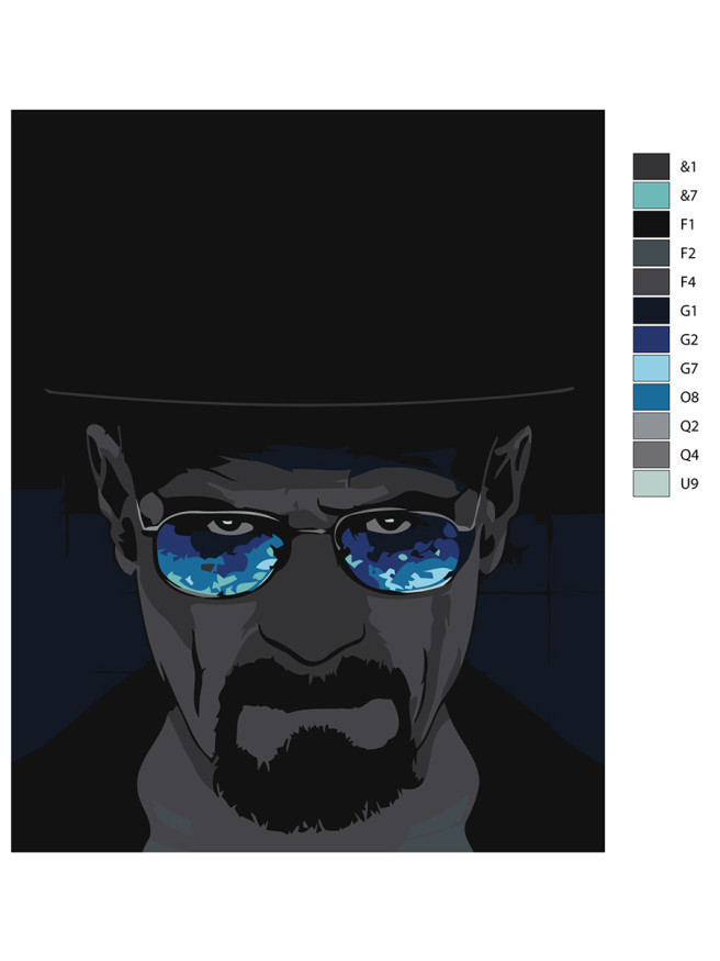 Картина по номерам &amp;quot;Грозный мужчина в очках&amp;quot;