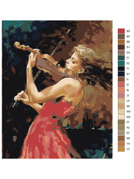 Raqamlar bo'yicha rasm "Skripka bilan qiz"